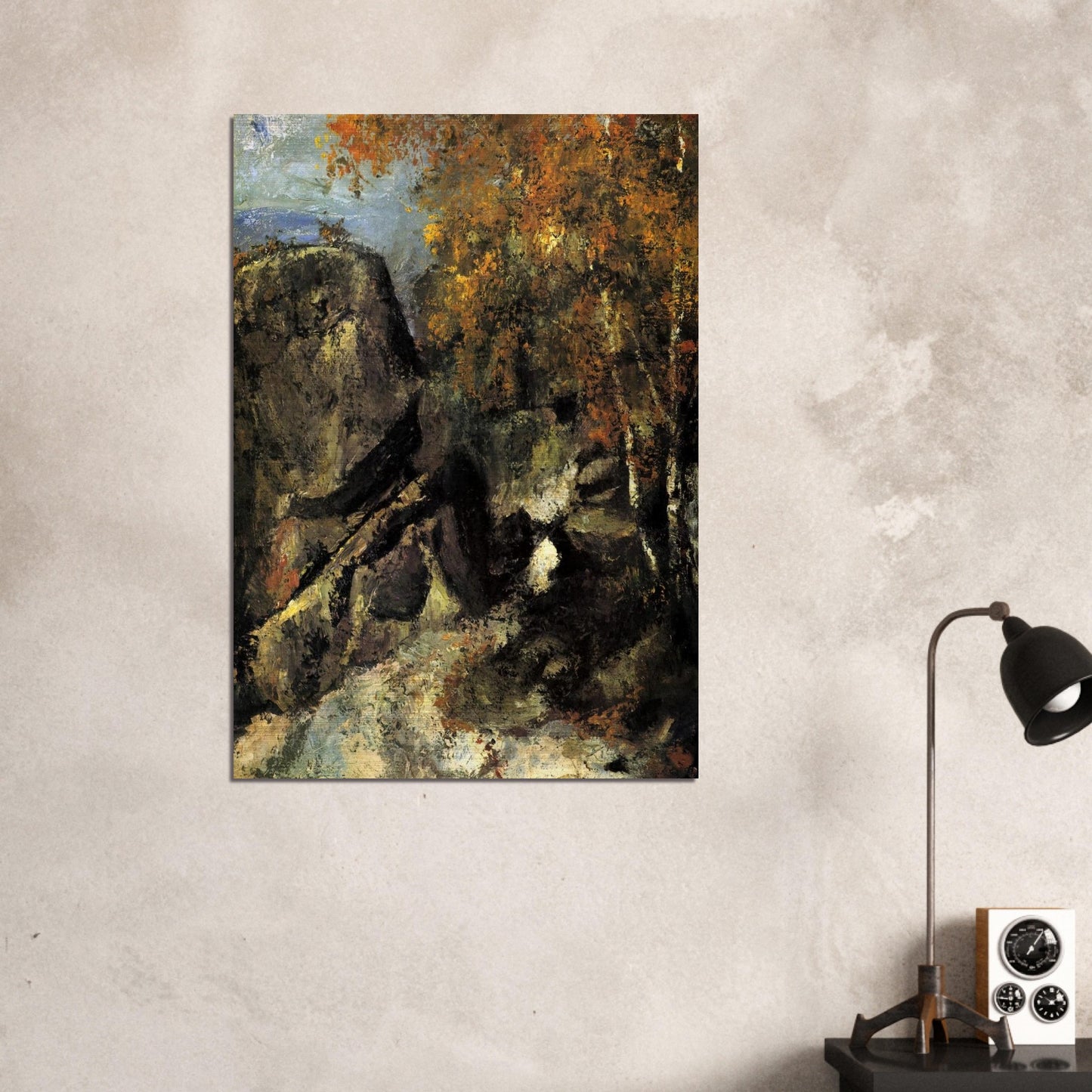 Rock in the Forest of Fontainbleau - Paul Cézanne Brushed Aluminum Print - 70x100 cm / 28x40 inches | Paul Cézanne Aluminum Print | Paul Cézanne Prints