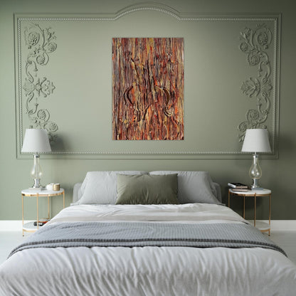Gold and Red - 1990 - Arman Brushed Aluminum Print - 70x100 cm / 28x40 inches | Arman Aluminum Print | Arman Prints