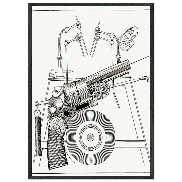 The Harmonious Fagot Illustration for The Misfortunes of the Immortals - Max Ernst 70x100 cm / 28x40 inches Framed Art Print – Black Wooden Frame