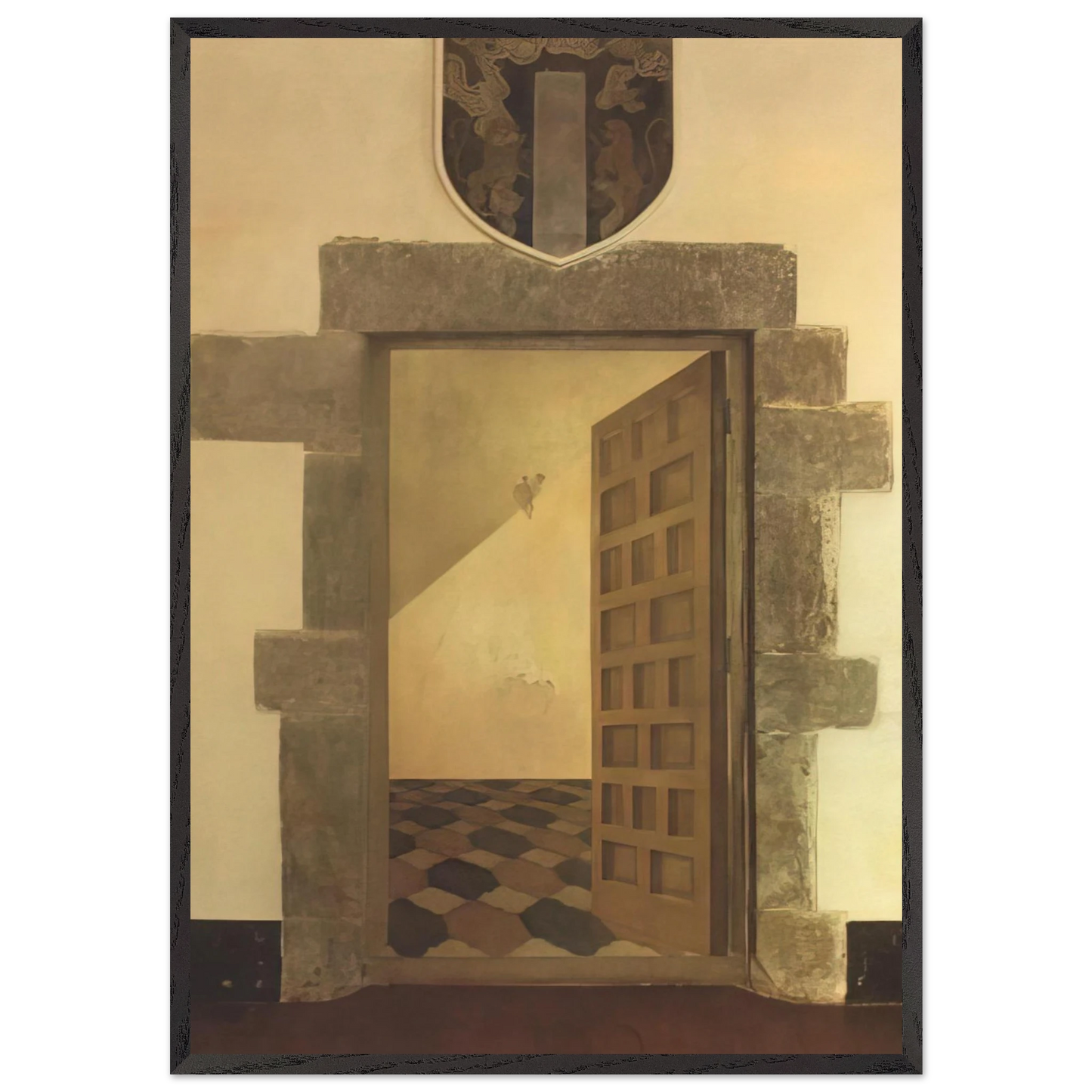 OVERTURE IN TROMPE L OEIL - Salvador Dali 70x100 cm / 28x40 inches Framed Art Print – Black Wooden Frame