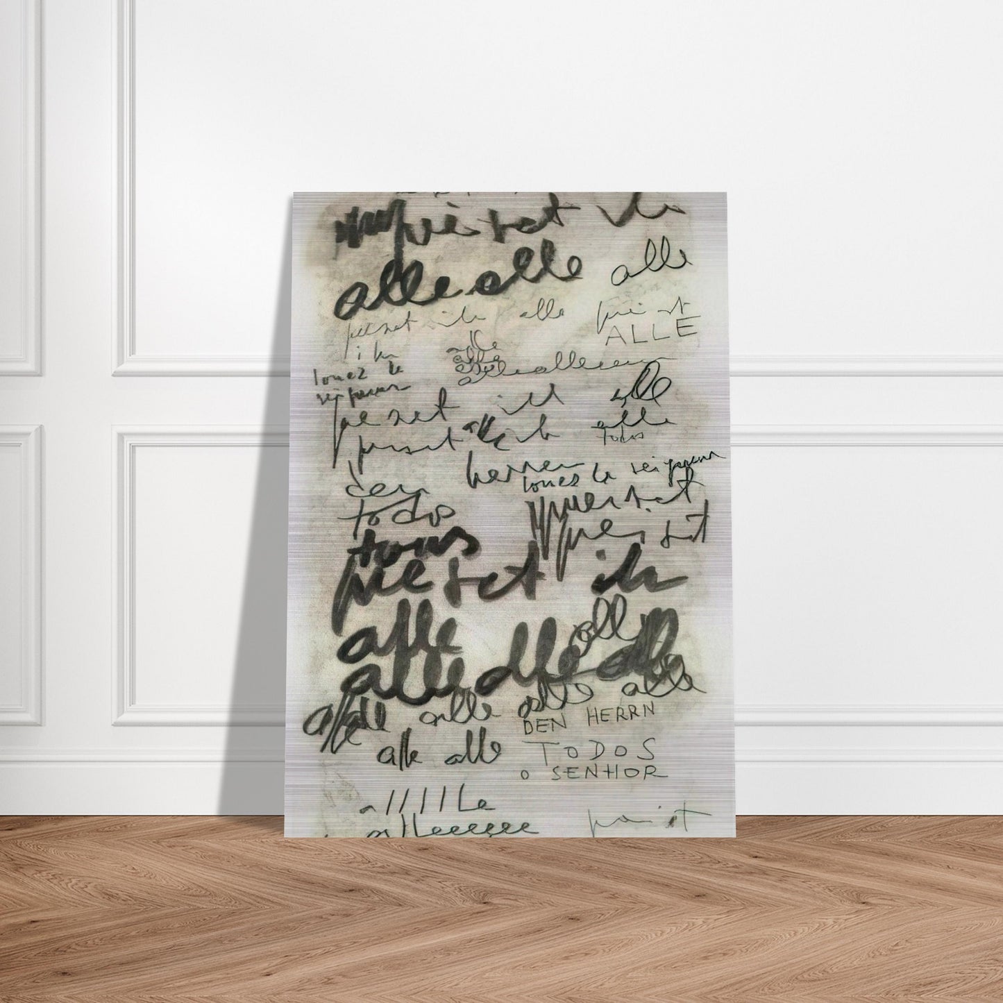 Untitled Alle - 1965 - Mira Schendel Brushed Aluminum Print - 70x100 cm / 28x40 inches | Mira Schendel Aluminum Print | Mira Schendel Prints