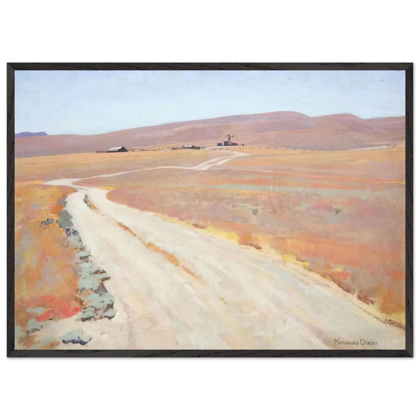 Maynard Dixon - ABANDONED RANCH 1935 Wall art - 20x25 cm / 8x10 Inches - Premium Wooden Framed Poster With Fine Art Paper - Wood frame