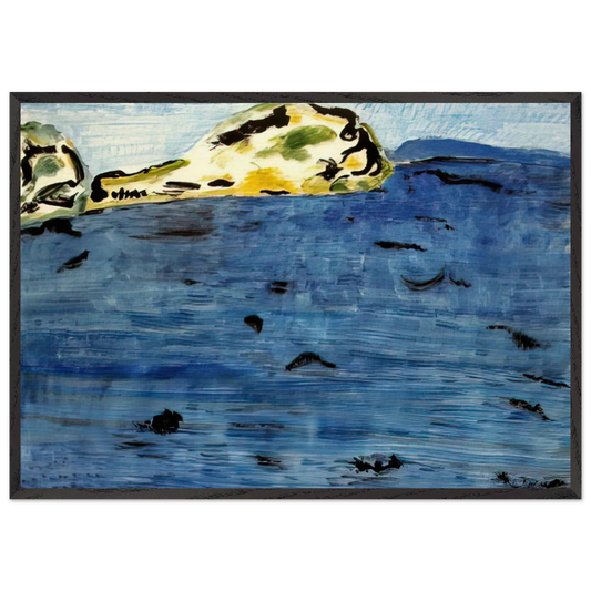 Blue Bay and Dunes - 1961 - Milton Avery 70x100 cm / 28x40 inches Framed Art Print – Black Wooden Frame
