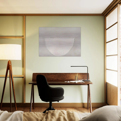 Bowl White on Grey - 1962 - William Scott Brushed Aluminum Print - 70x100 cm / 28x40 inches | William Scott Aluminum Print | William Scott Prints