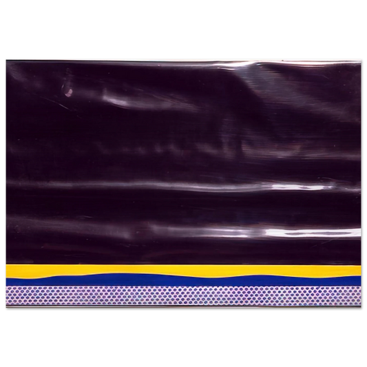 YELLOW LANDSCAPE 1965 - Roy Lichtenstein Brushed Aluminum Print - 70x100 cm / 28x40 inches | Roy Lichtenstein Aluminum Print | Roy Lichtenstein Prints