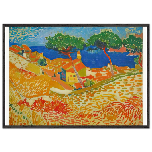 VIEW OF COLLIOURE 1905 - Andre Derain 70x100 cm / 28x40 inches Framed Art Print – Black Wooden Frame