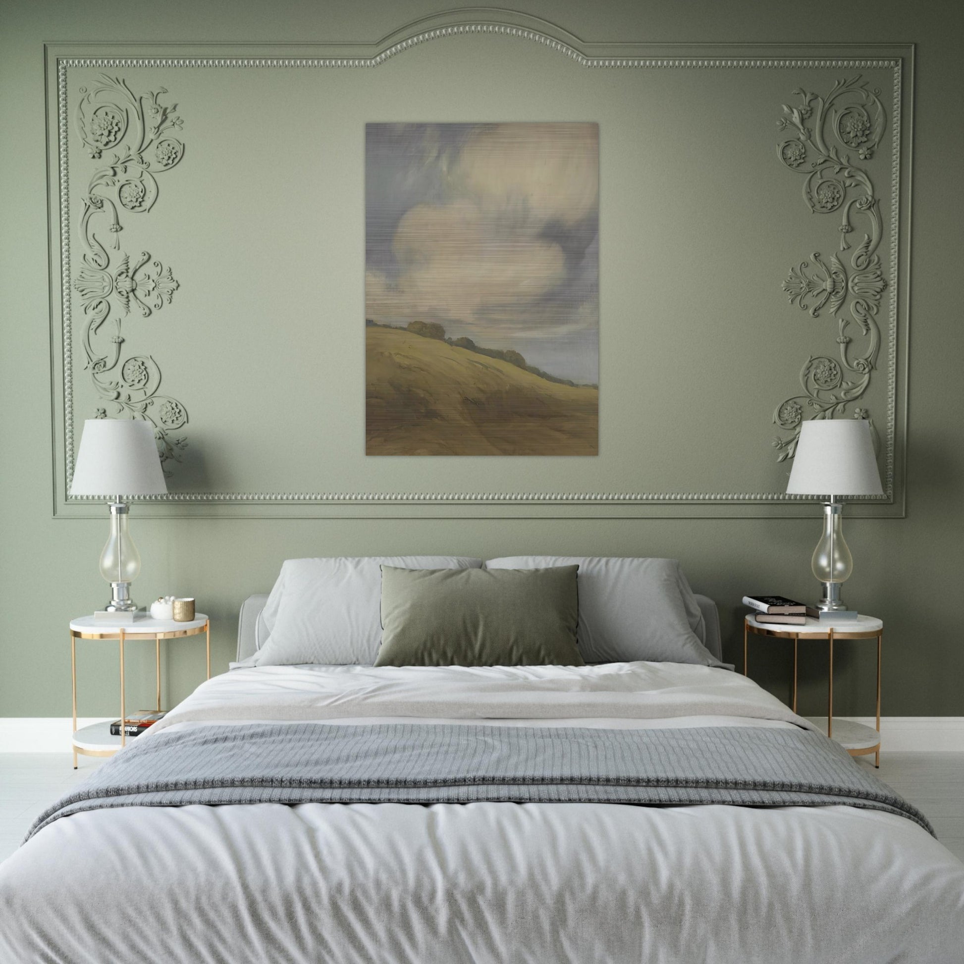Clouds over a California hillside - Tonalism - Xavier Martinez Brushed Aluminum Print - 70x100 cm / 28x40 inches | Xavier Martinez Aluminum Print | Xavier Martinez Prints