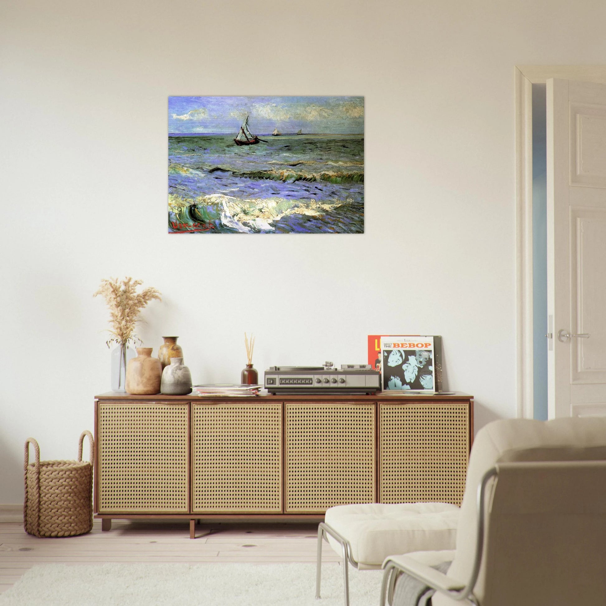 Seascape at Saintes-Maries - Vincent van Gogh Brushed Aluminum Print - 70x100 cm / 28x40 inches | Vincent van Gogh Aluminum Print | Vincent van Gogh Prints