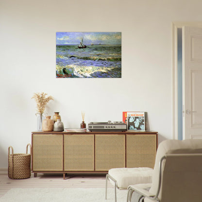 Seascape at Saintes-Maries - Vincent van Gogh Brushed Aluminum Print - 70x100 cm / 28x40 inches | Vincent van Gogh Aluminum Print | Vincent van Gogh Prints