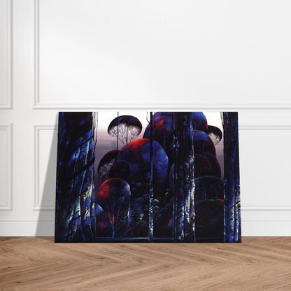 Trees Draped in Autumn - Eyvind Earle Brushed Aluminum Print - 70x100 cm / 28x40 inches | Eyvind Earle Aluminum Print | Eyvind Earle Prints