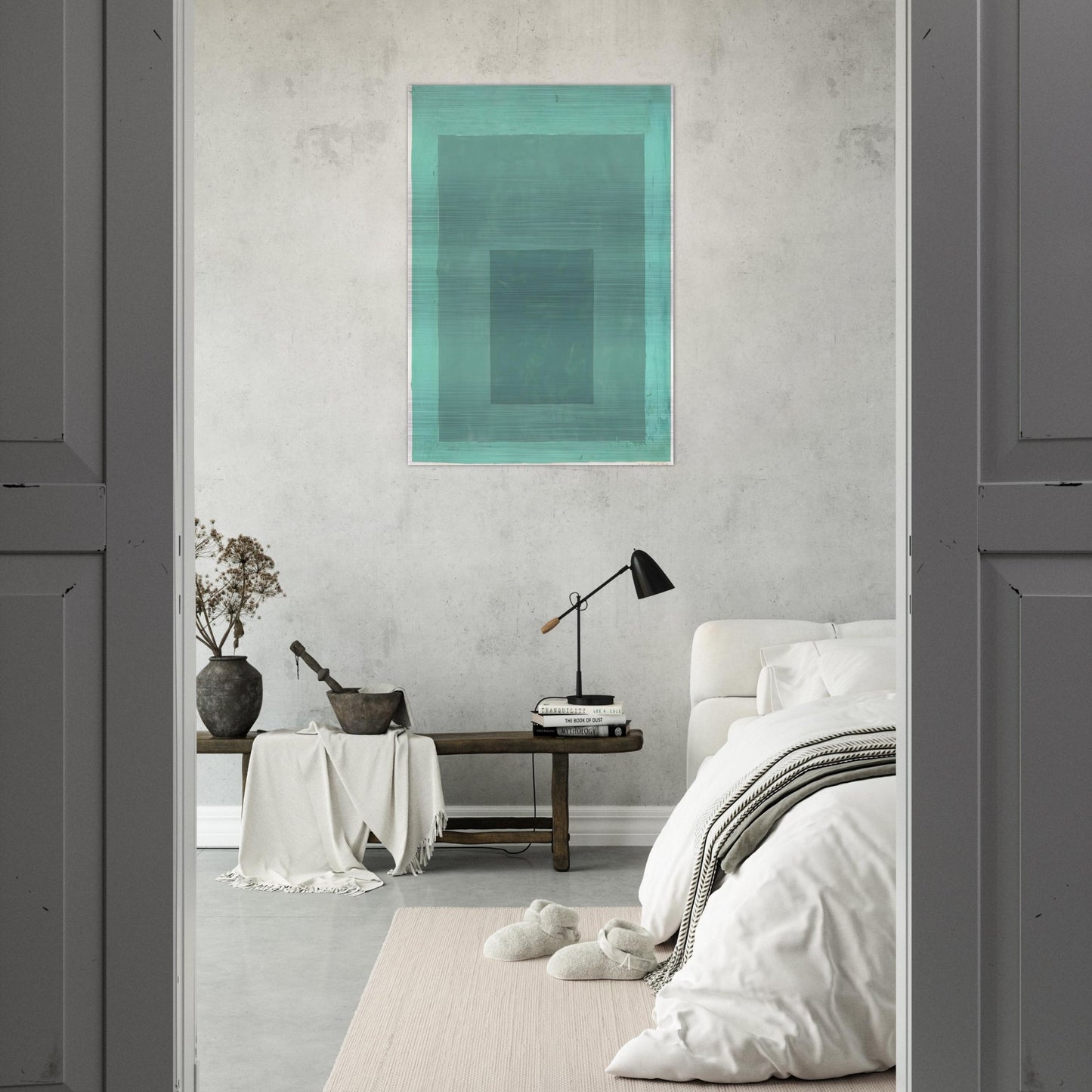 STUDY FOR HOMAGE TO THE SQUARE 1 - Josef Albers Brushed Aluminum Print - 70x100 cm / 28x40 inches | Josef Albers Aluminum Print | Josef Albers Prints
