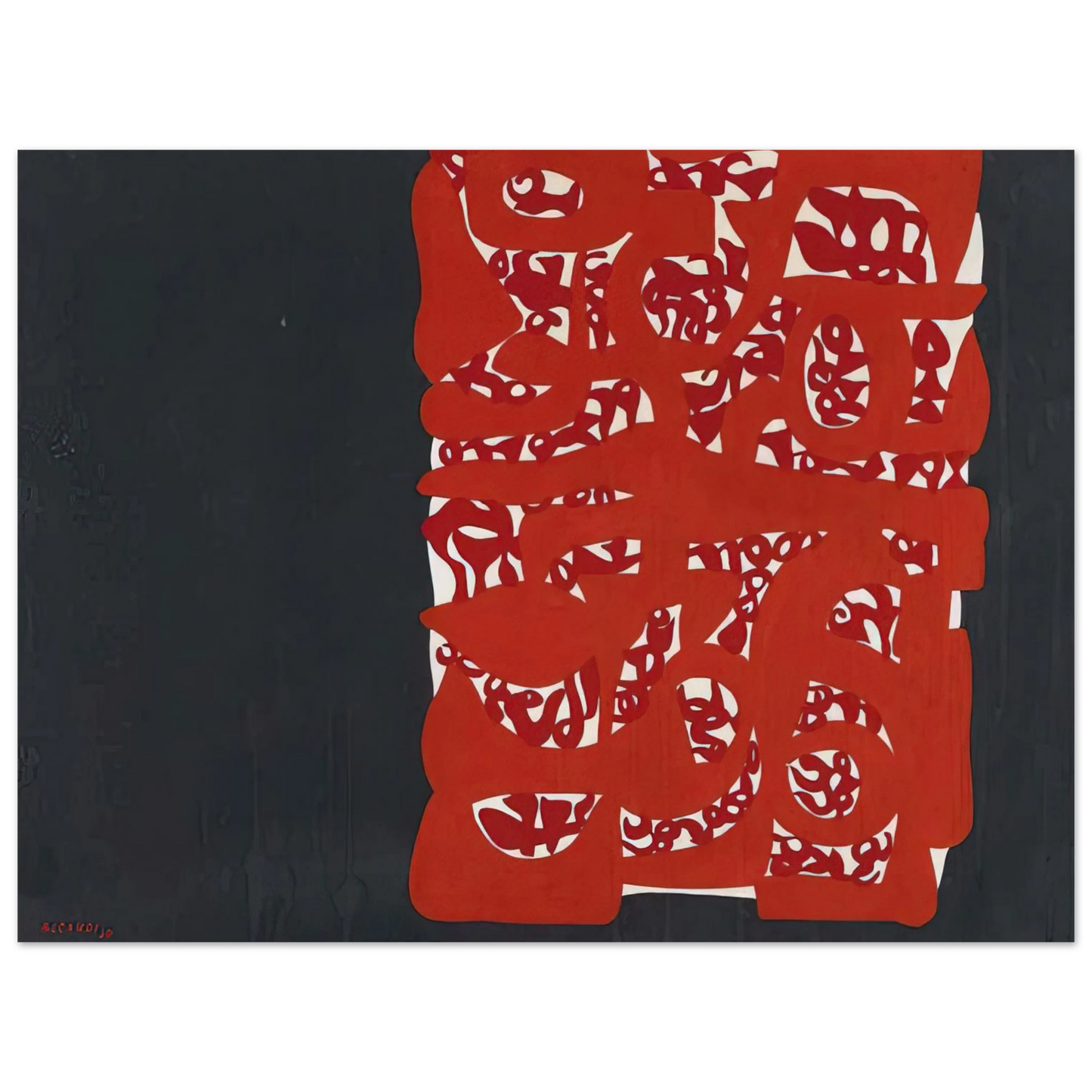 Carla Accardi - Rettangolo rosso - 1960  75x100 cm / 30x40inches Fine Art Poster