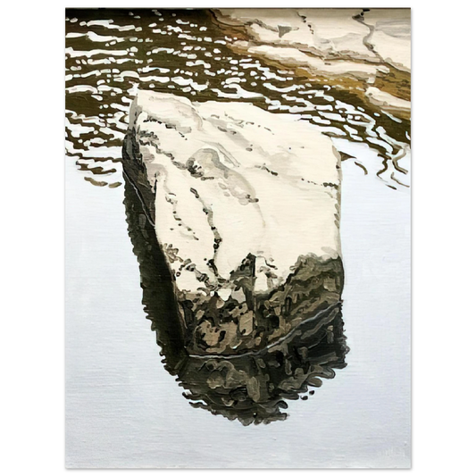 Neil Welliver - Study for Flat Boulder Reflected - 1986  75x100 cm / 30x40inches Fine Art Poster