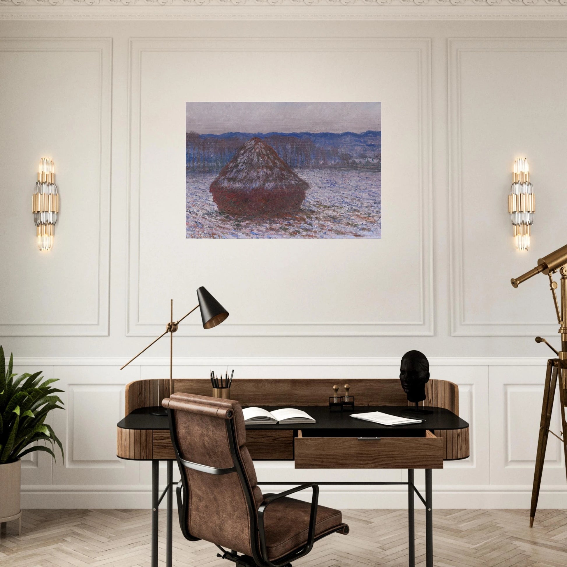 Stack of Wheat - claude monet Brushed Aluminum Print - 70x100 cm / 28x40 inches | claude monet Aluminum Print | claude monet Prints