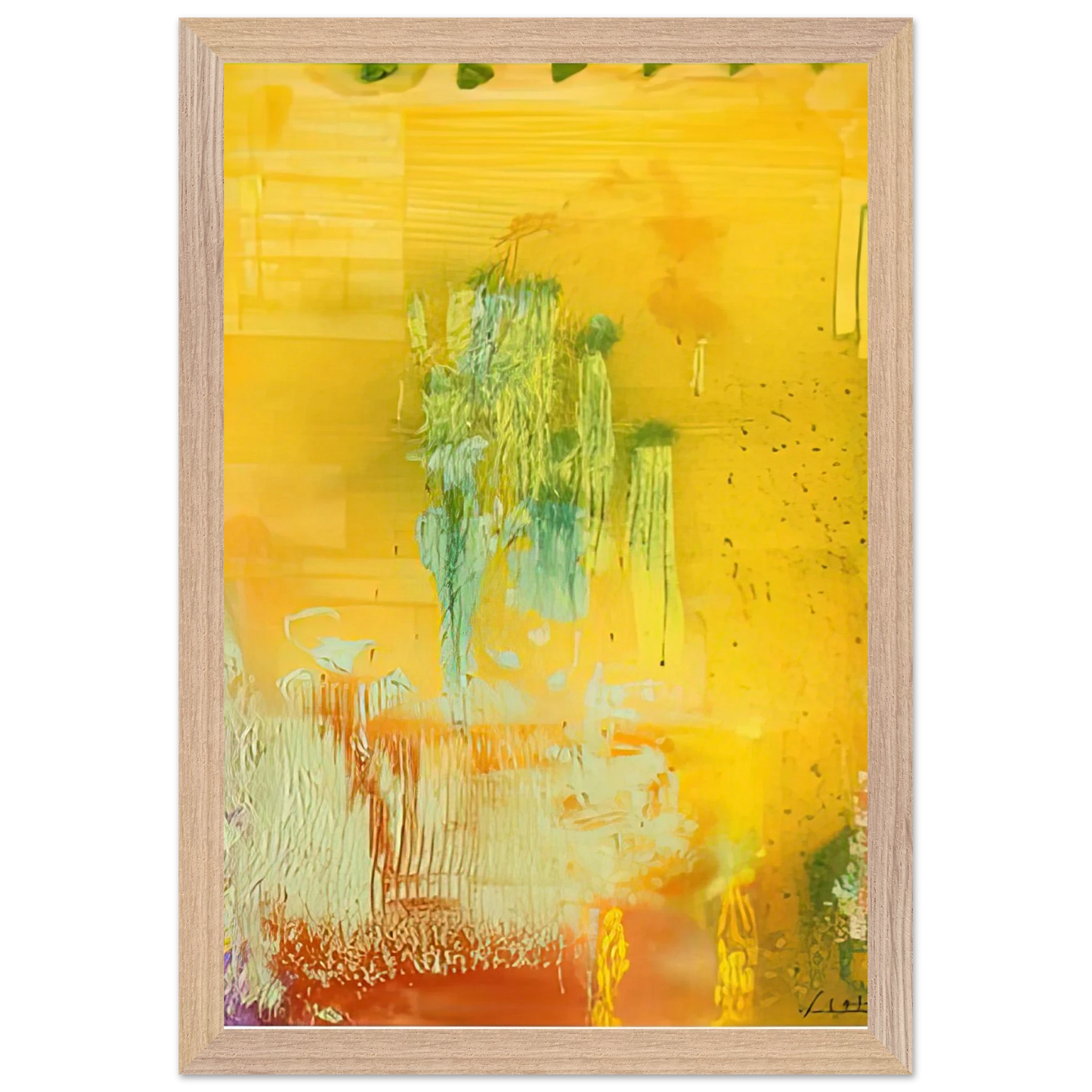 Helen Frankenthaler - Aspens, 1991- Wall Art - 60x80 cm / 24x32 inches - Premium Wooden Framed Poster With Fine Art Paper-canvas - White frame