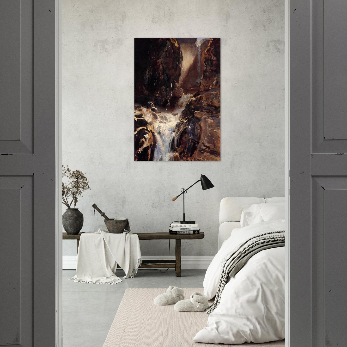 A Waterfall - John Singer Sargent Brushed Aluminum Print - 70x100 cm / 28x40 inches | John Singer Sargent Aluminum Print | John Singer Sargent Prints