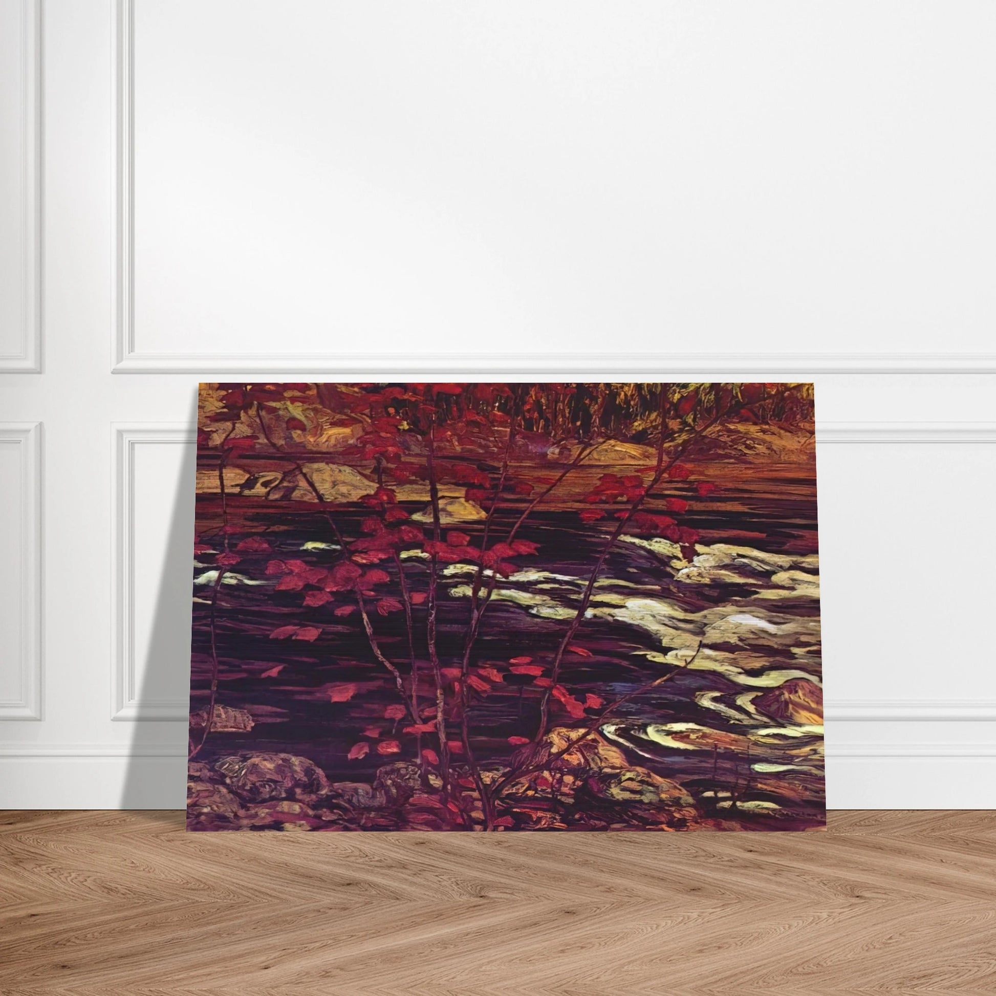 The Red Maple - 1914 - A.Y. Jackson Brushed Aluminum Print - 70x100 cm / 28x40 inches | A.Y. Jackson Aluminum Print | A.Y. Jackson Prints
