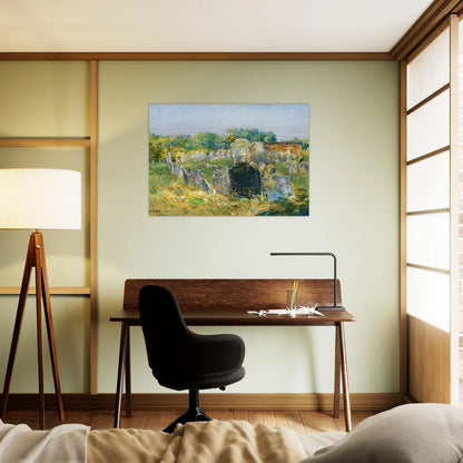 Colonial Graveyard at Lexington - Childe Hassam Brushed Aluminum Print - 70x100 cm / 28x40 inches | Childe Hassam Aluminum Print | Childe Hassam Prints