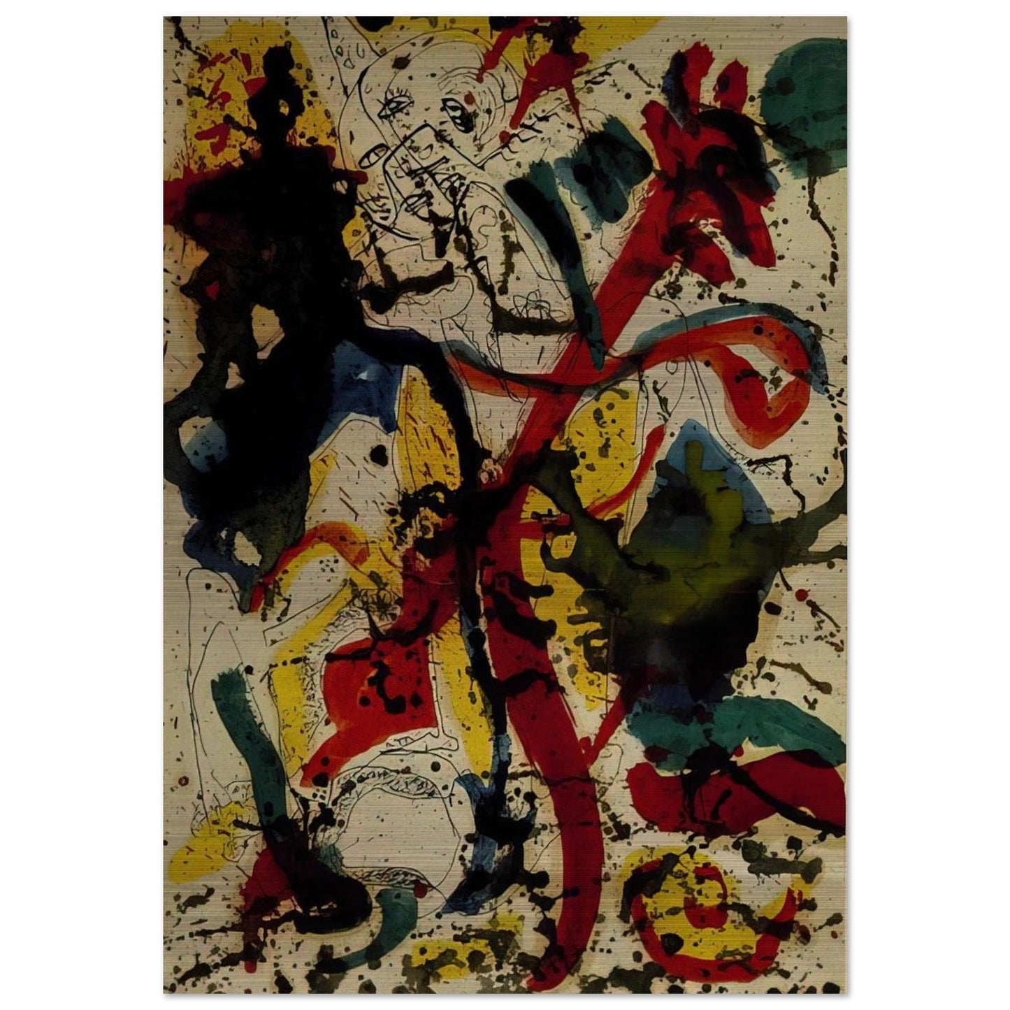 UNTITLED 1944 - Jackson Pollock Brushed Aluminum Print - 70x100 cm / 28x40 inches | Jackson Pollock Aluminum Print | Jackson Pollock Prints