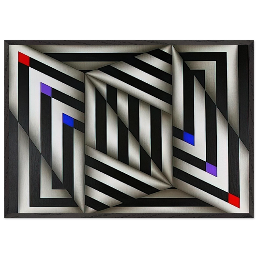 Saratoy III - 1980 - Omar Rayo 70x100 cm / 28x40 inches Framed Art Print – Black Wooden Frame