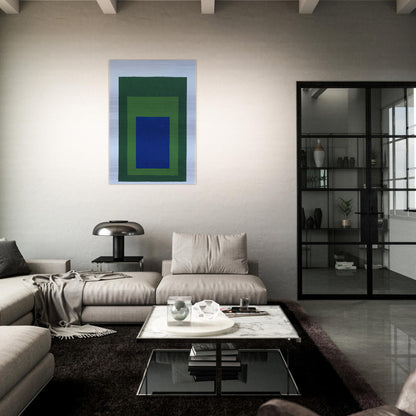 HOMAGE TO THE SQUARE BLUE GREEN 1950 - Josef Albers Brushed Aluminum Print - 70x100 cm / 28x40 inches | Josef Albers Aluminum Print | Josef Albers Prints