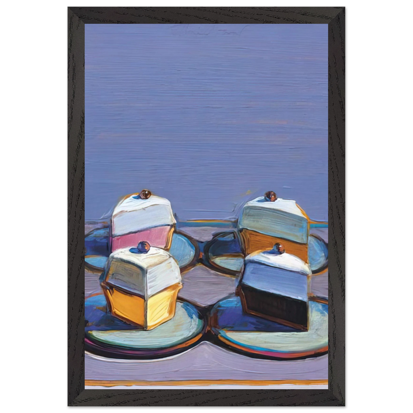 Wayne Thiebaud - Meringue Mix - 1999 Wall Art - 21x29.7 cm / 8x12" - Premium Wooden Framed Poster With Fine Art Paper - Wood frame