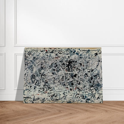 COMPOSITION WHITE BLACK BLUE AND RED ON WHITE 1948 - Jackson Pollock Brushed Aluminum Print - 70x100 cm / 28x40 inches | Jackson Pollock Aluminum Print | Jackson Pollock Prints