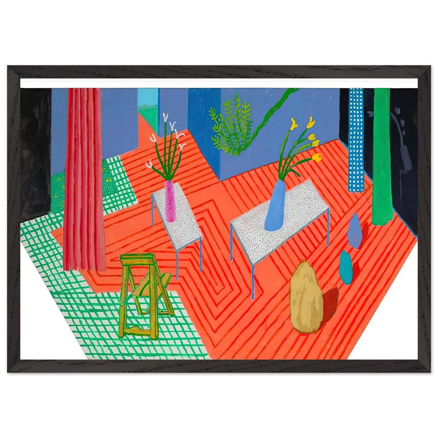 David Hockney - David Hockney Wall art - A2 (42 x 59.4  cm) - Premium Wooden Framed Poster With Fine Art Paper-canvas - Wood frame