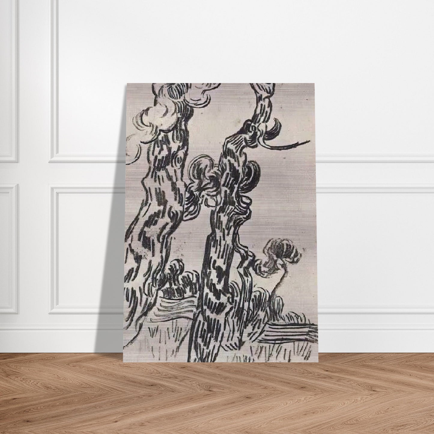 Two Pinetrees - Vincent van Gogh Brushed Aluminum Print - 70x100 cm / 28x40 inches | Vincent van Gogh Aluminum Print | Vincent van Gogh Prints