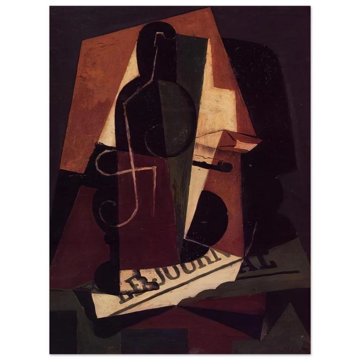 Juan Gris - BOTTLE AND GLASS  75x100 cm / 30x40inches Fine Art Poster