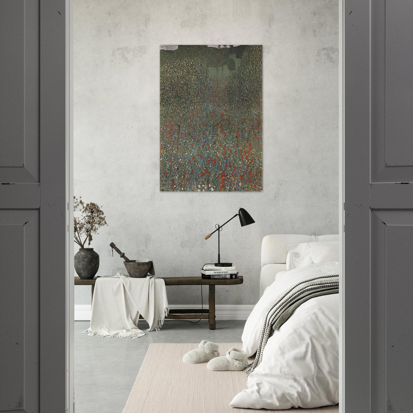 POPPY FIELD - Gustav Klimt Brushed Aluminum Print - 70x100 cm / 28x40 inches | Gustav Klimt Aluminum Print | Gustav Klimt Prints