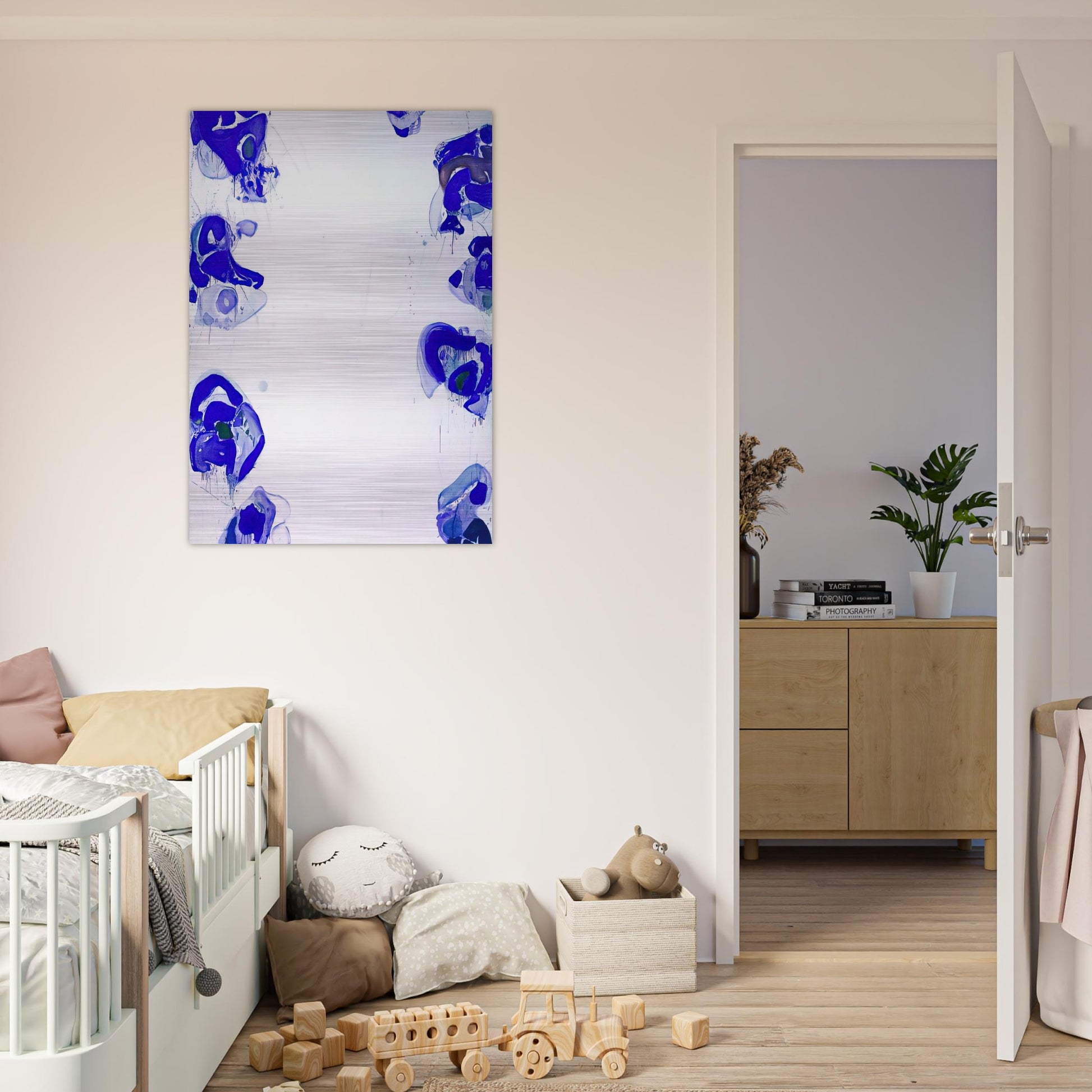 Blue Balls - Sam Francis Brushed Aluminum Print - 70x100 cm / 28x40 inches | Sam Francis Aluminum Print | Sam Francis Prints