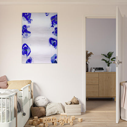Blue Balls - Sam Francis Brushed Aluminum Print - 70x100 cm / 28x40 inches | Sam Francis Aluminum Print | Sam Francis Prints