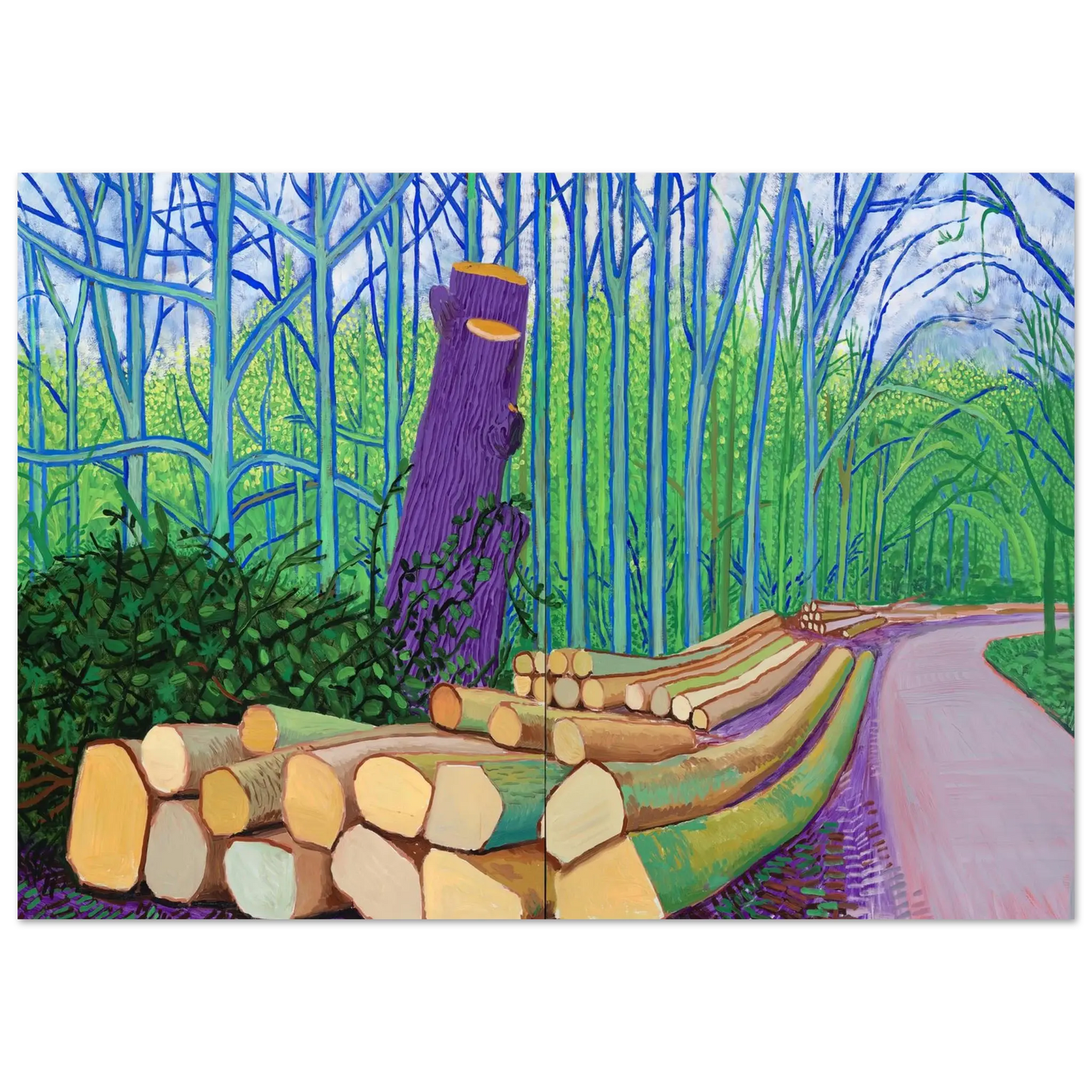 David Hockney - David Hockney Wall art - 30x40 cm / 12x16 Inches - Premium Wooden Framed Poster With Fine Art Paper - Wood frame