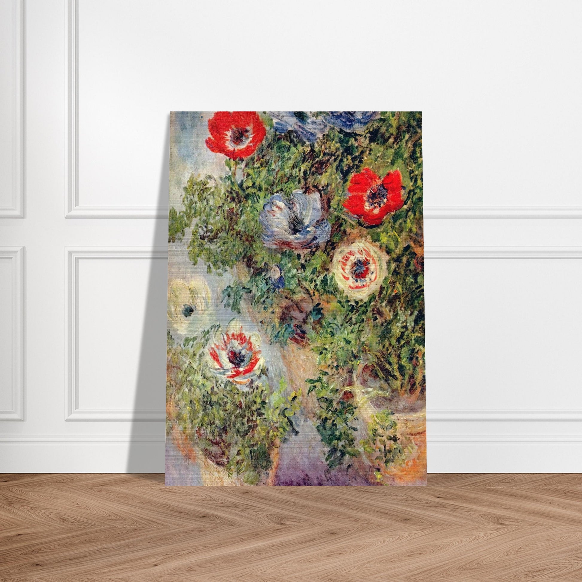 Stilll Life with Anemones - claude monet Brushed Aluminum Print - 70x100 cm / 28x40 inches | claude monet Aluminum Print | claude monet Prints