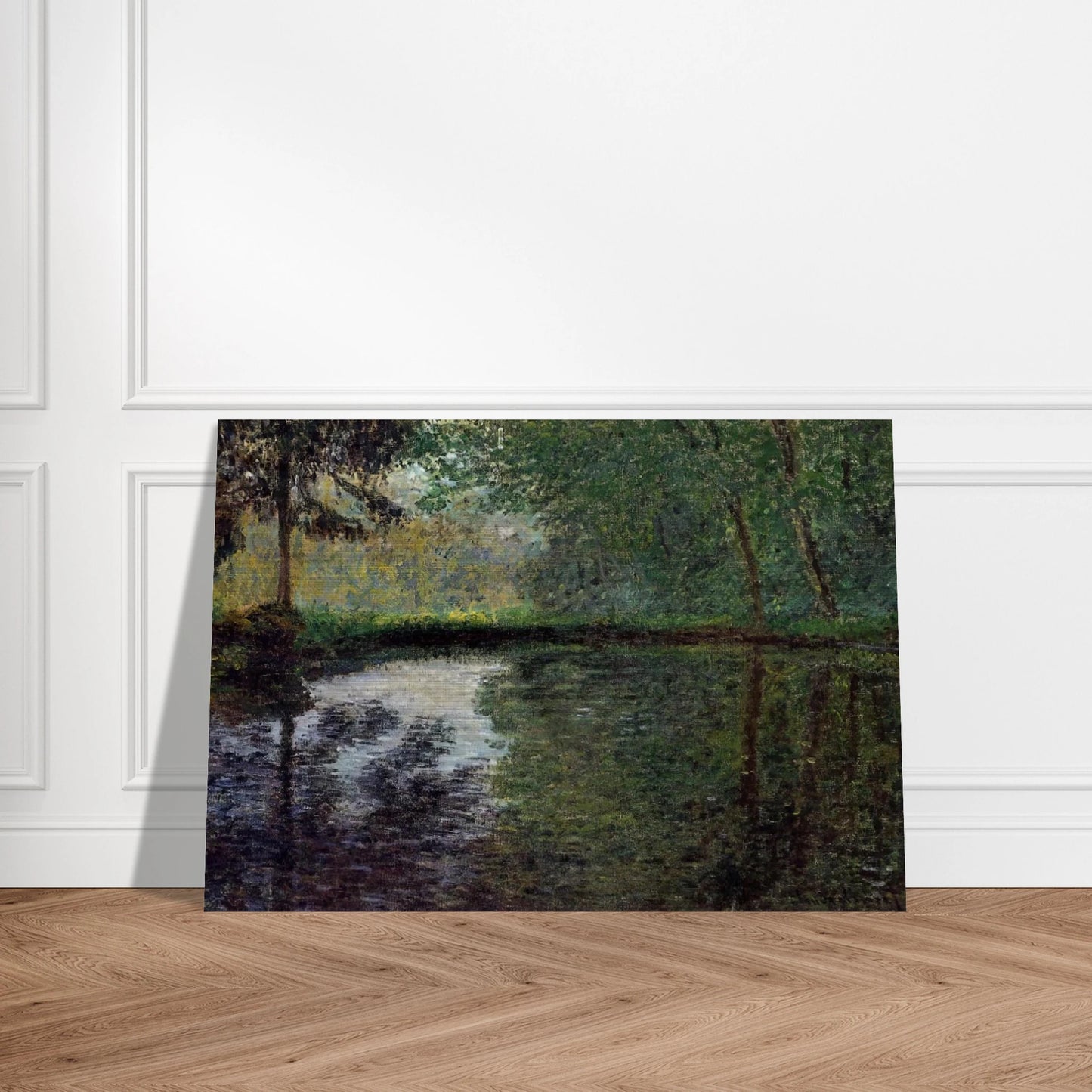 The Pond at Montgeron 2 - claude monet Brushed Aluminum Print - 70x100 cm / 28x40 inches | claude monet Aluminum Print | claude monet Prints