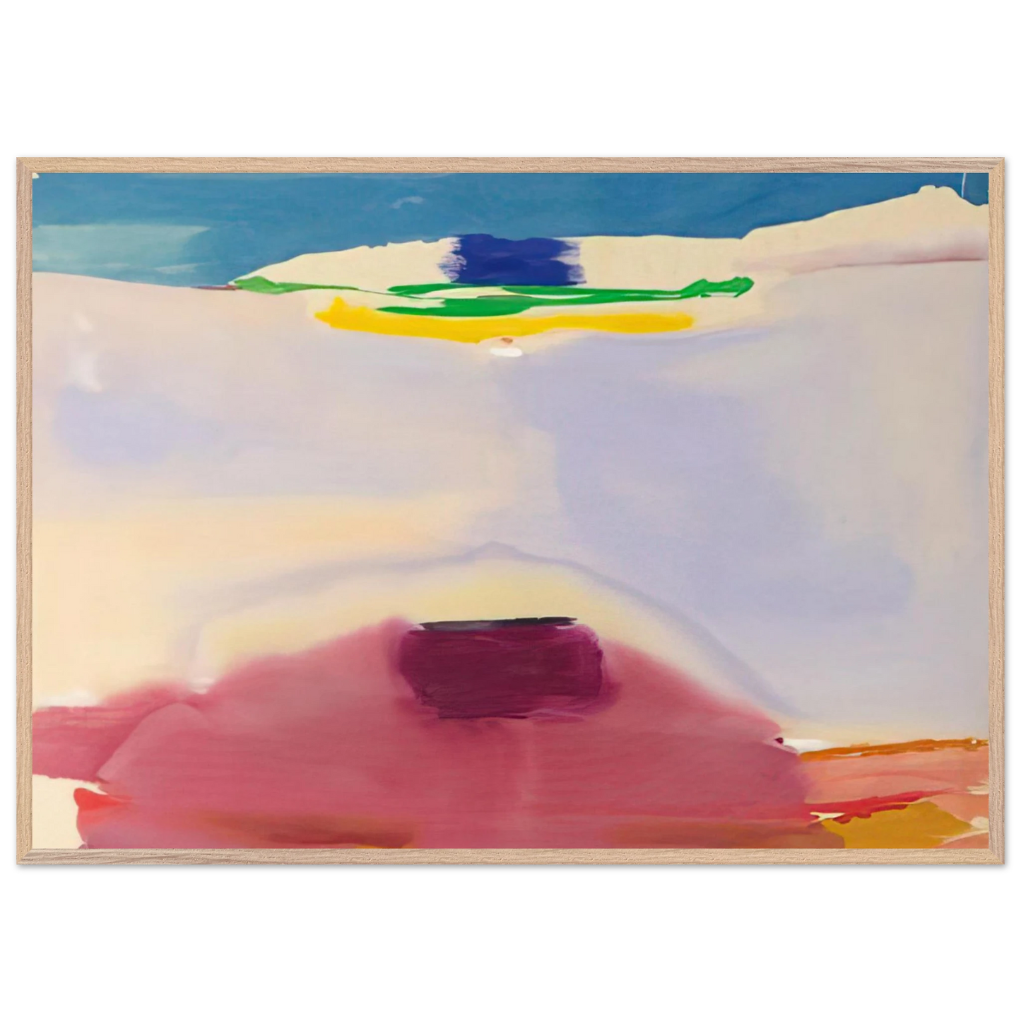 Helen Frankenthaler - Leveling - 1973 Wall art - 15x20 cm / 6x8 inches - Premium Wooden Framed Poster With Fine Art Paper-canvas - Wood frame