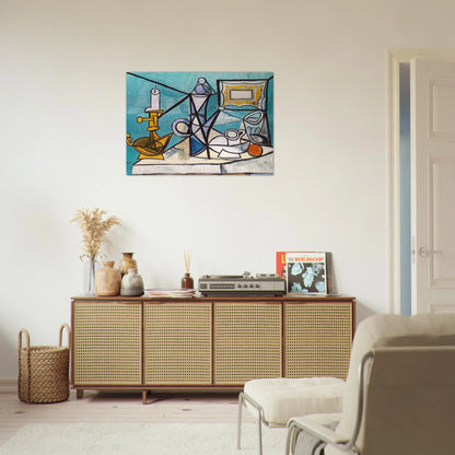 Still life with lamp - 1944 - Pablo Picasso Brushed Aluminum Print - 70x100 cm / 28x40 inches | Pablo Picasso Aluminum Print | Pablo Picasso Prints