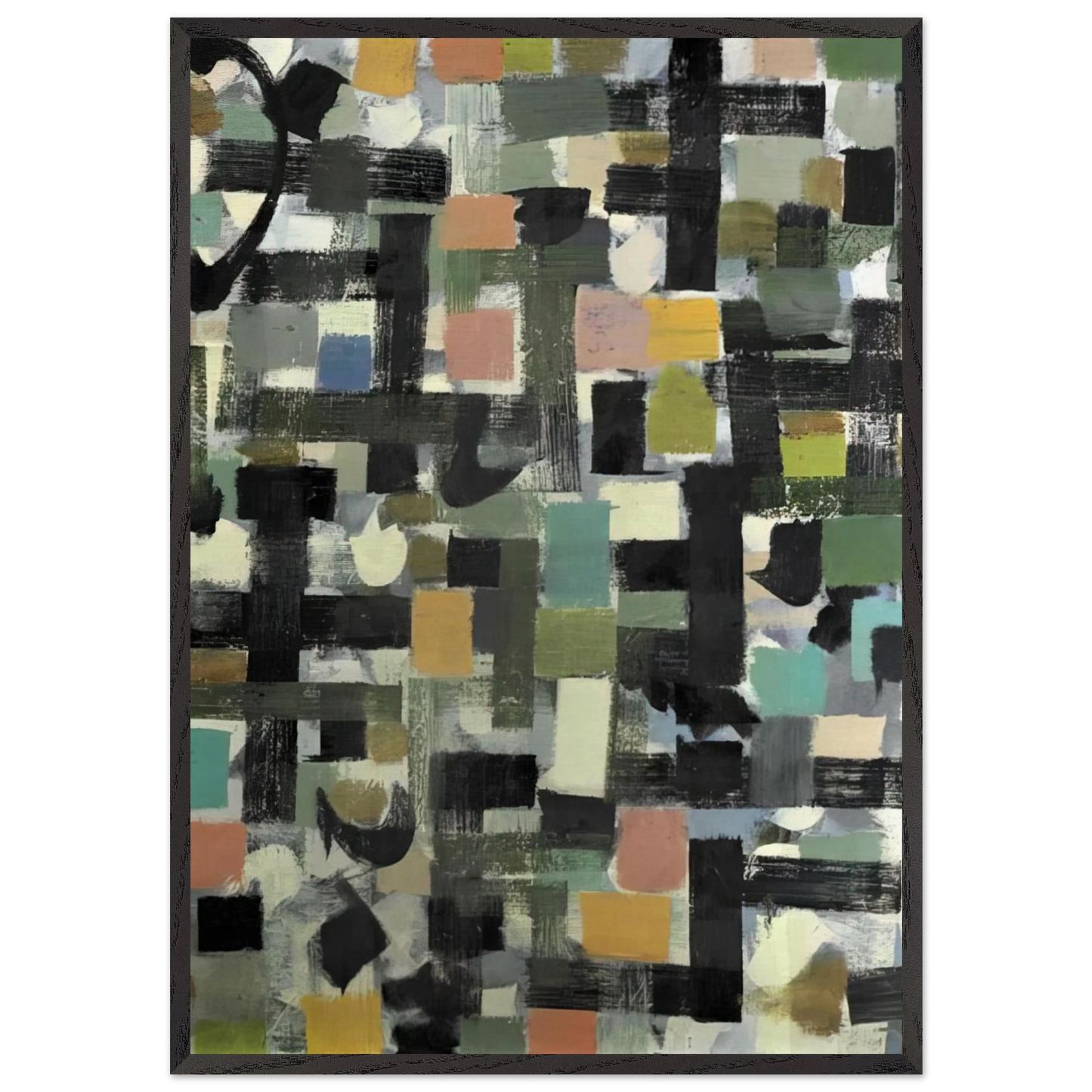 Shapes - 1950 - Bradley Walker Tomlin 70x100 cm / 28x40 inches Framed Art Print – Black Wooden Frame