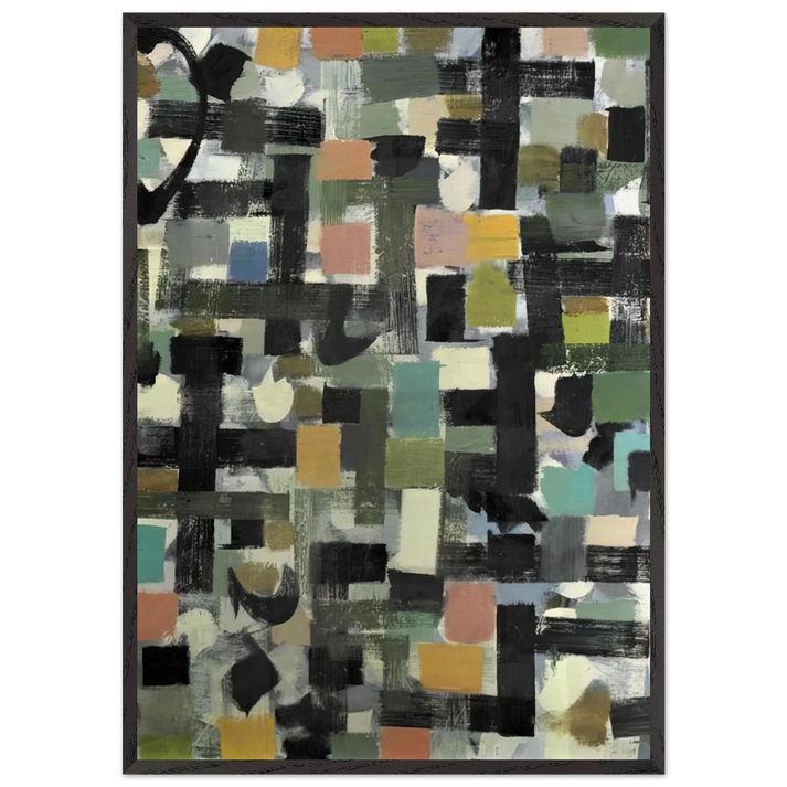 Shapes - 1950 - Bradley Walker Tomlin 70x100 cm / 28x40 inches Framed Art Print – Black Wooden Frame