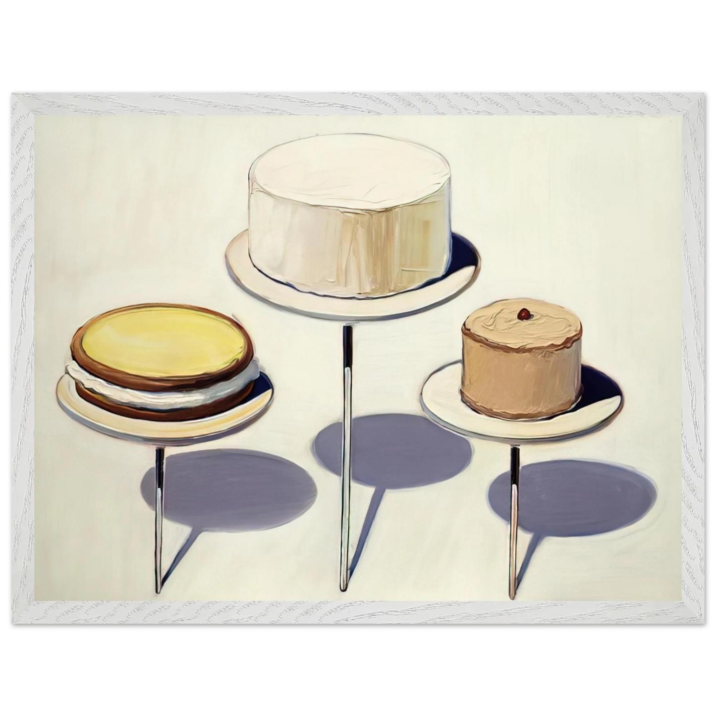 Wayne Thiebaud - Display Cakes - 1963 Wall Art - 60x80 cm / 24x32 inches - Premium Wooden Framed Poster With Fine Art Paper - Black frame