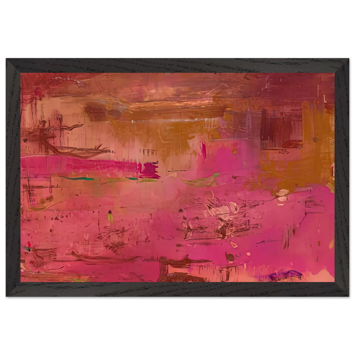 Helen Frankenthaler - Dream Walk Red, 1978- Wall Art - 30x40 cm / 12x16 inches - Premium Wooden Framed Poster With Fine Art Paper-canvas - Wood frame