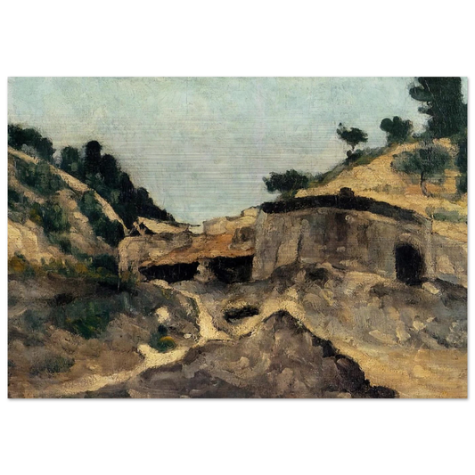 Landscape with Watermill - Paul Cézanne Brushed Aluminum Print - 70x100 cm / 28x40 inches | Paul Cézanne Aluminum Print | Paul Cézanne Prints
