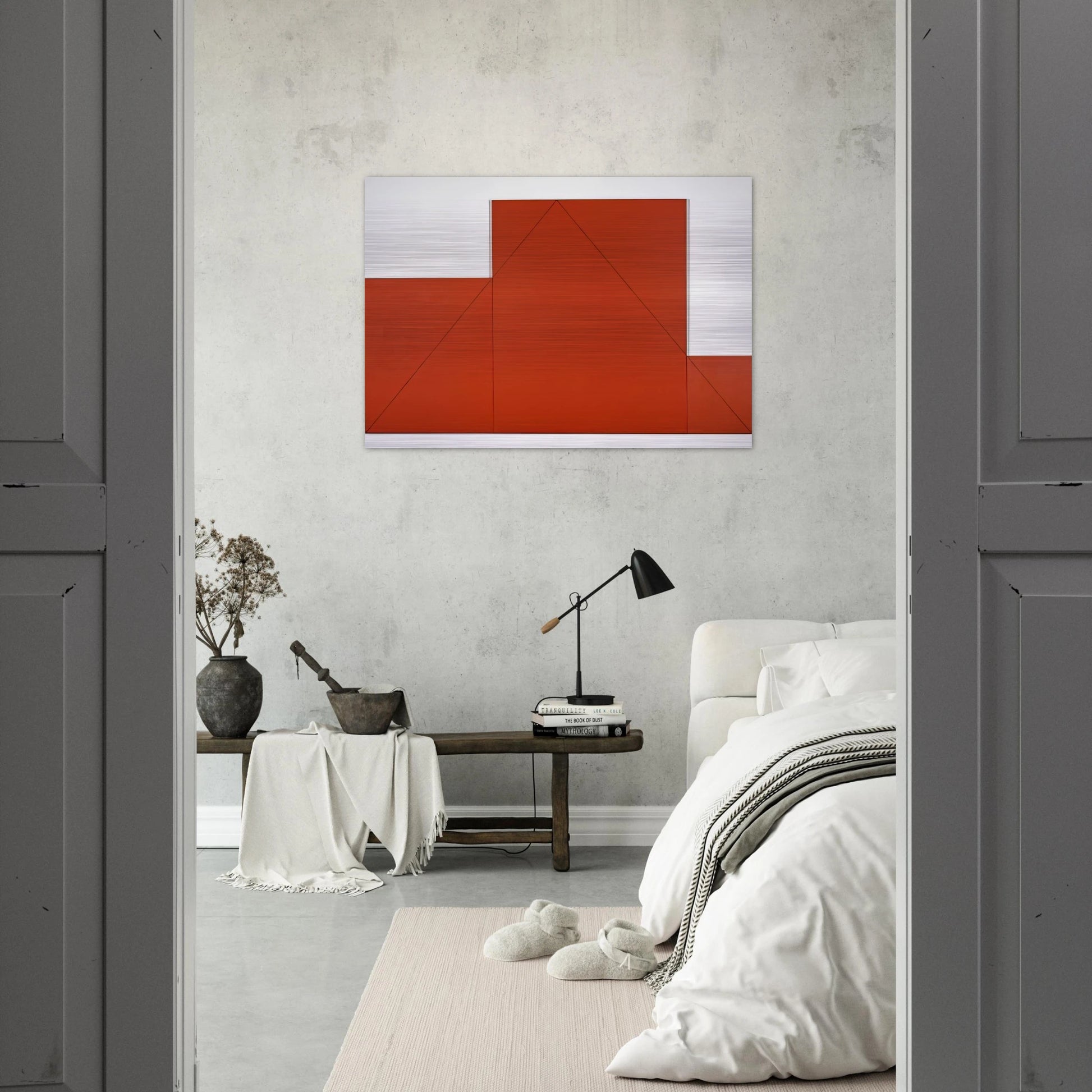 A TRIANGLE WITHIN THREE RECTANGLES 1977 - Robert Mangold Brushed Aluminum Print - 70x100 cm / 28x40 inches | Robert Mangold Aluminum Print | Robert Mangold Prints