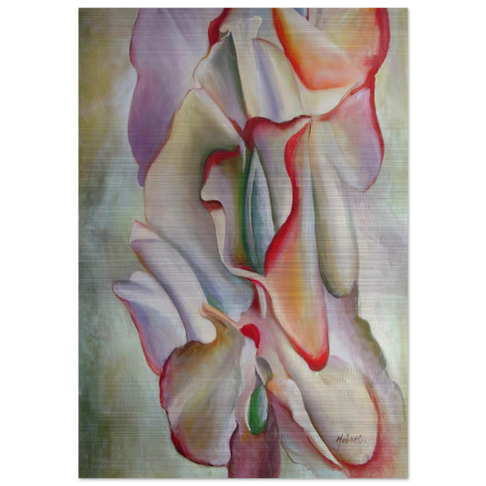 Pink Sweet Peas - Georgia O'Keeffe Brushed Aluminum Print - 70x100 cm / 28x40 inches | Georgia O'Keeffe Aluminum Print | Georgia O'Keeffe Prints