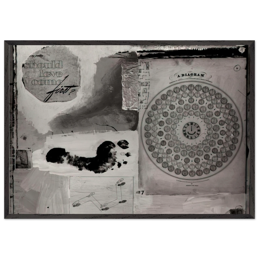 SHOULD LOVE COME FIRST 1951 - Robert Rauschenberg 70x100 cm / 28x40 inches Framed Art Print – Black Wooden Frame