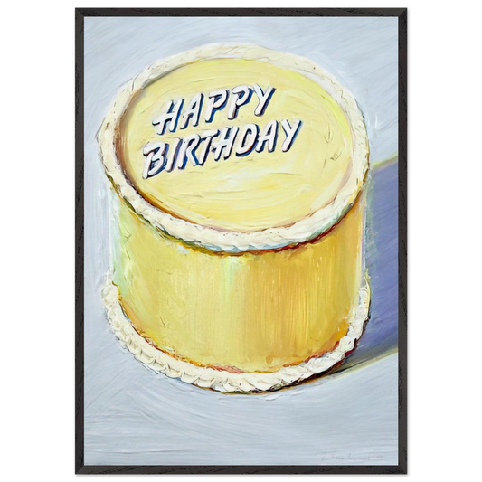 Happy Birthday Cake - 1975 - Wayne Thiebaud 70x100 cm / 28x40 inches Framed Art Print – Black Wooden Frame