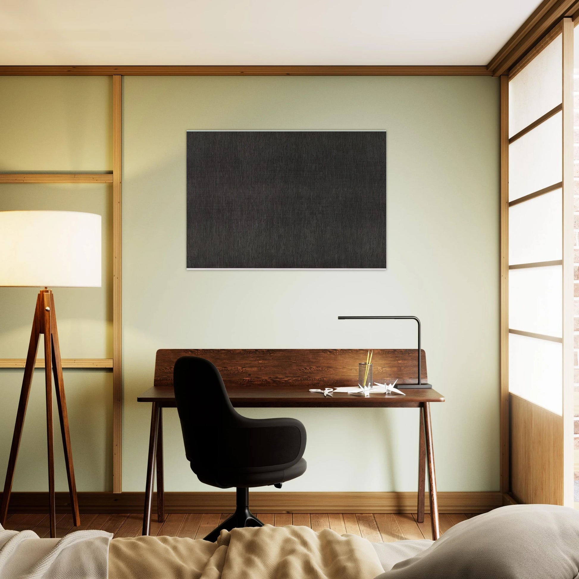 Black with White Lines, Vertical Not Touching - Sol LeWitt Brushed Aluminum Print - 70x100 cm / 28x40 inches | Sol LeWitt Aluminum Print | Sol LeWitt Prints