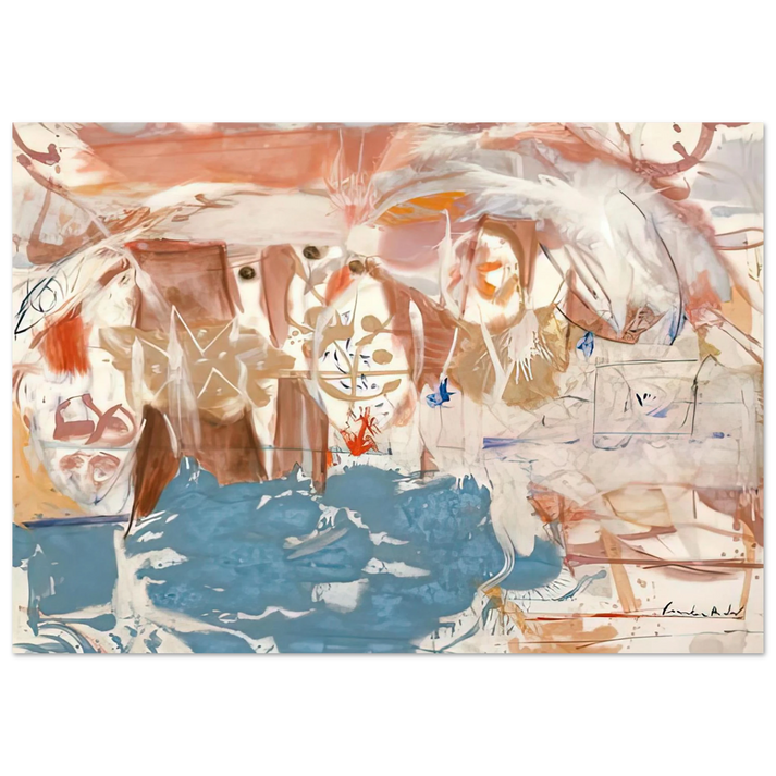 Helen Frankenthaler - Dawn After the Storm, 1957- Wall Art - 21x29.7 cm / 8x12" - Premium Wooden Framed Poster With Fine Art Paper-canvas - Wood frame