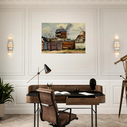 MOULIN DE LA GALETTE 6 - Maurice Utrillo Brushed Aluminum Print - 70x100 cm / 28x40 inches | Maurice Utrillo Aluminum Print | Maurice Utrillo Prints